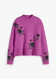 Genser med paljettbroderi, bonprix