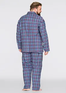 Pyjamas av myk flanell med knappestolpe og lange ermer., bonprix