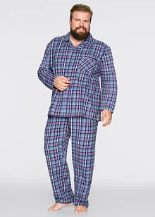Pyjamas av myk flanell med knappestolpe og lange ermer., bonprix