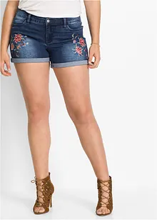 Jeans-shorts med broderi, bonprix