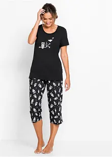 Capri pyjamas med korte ermer, bonprix