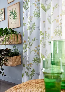 Gardin med blomsterprint, med resirkulert polyester (1-pack), bonprix