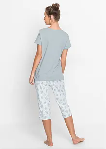 Capri pyjamas med korte ermer, bonprix