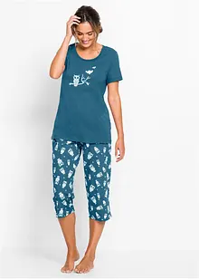 Capri-pyjamas med korte ermer, bonprix