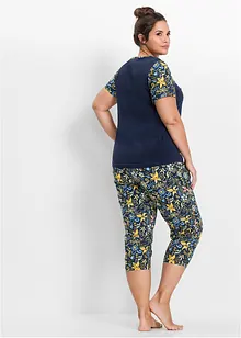 Capri pyjamas med korte ermer, bonprix