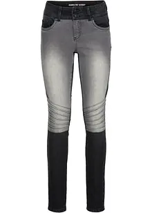 Skinny jeans i bikerstil, tofarget, bonprix