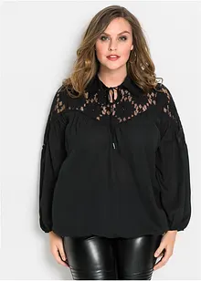 Bluse med krage, bonprix