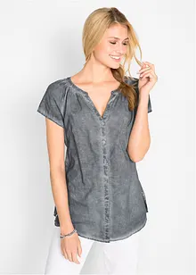 Cold-dyed bluse bærekraftig bomull, kort arm, bonprix