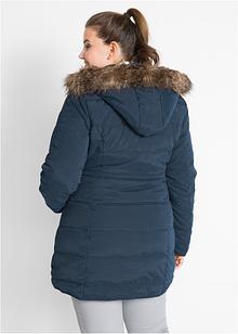 Plus size jakker og kåper til dame hos bonprix.no Vendbar, vattert jakke mørkeblåhvit prikket innside Dame