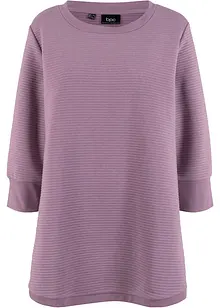 Lang sweatshirt-tunika med struktur i A-fasong, 3/4-lang arm, bonprix