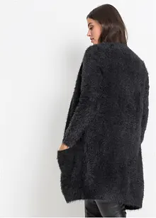 Lang strikkejakke med fluffy look, bonprix