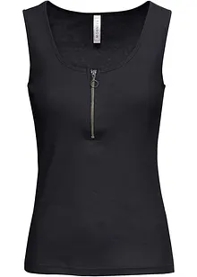 Ribbet topp av ren bomull, bonprix