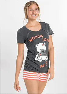 Kort mamma-pyjamas med økologisk bomull, bonprix