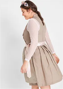 Dirndl med ståkrage, knelang (2-delt sett), bonprix