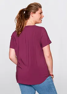 Bluse i viskose, kort arm, bonprix