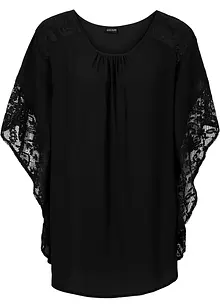 Bluse med blondedetaljer, bonprix