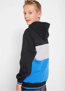 Sweatshirt med hette og Colour Block i økologisk bomull for barn, bonprix