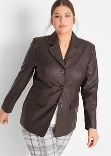 Lang blazer i skinnimitasjon, bpc bonprix collection