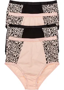 Truse med høy midje og økologisk bomull (4-pack), bonprix