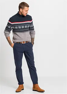 Genser med høy hals og koftemønster, bonprix