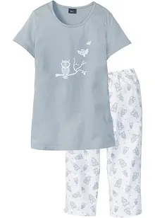 Capri pyjamas med korte ermer, bonprix