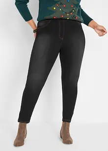 High Waist jeggings i lett, elastisk termo-materiale med komfortlinning., bonprix