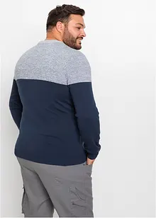 Finstrikket genser med bomull og colorblocking, bonprix