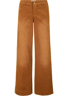 Kordfløyelsbukse med stretch, Wide, bonprix