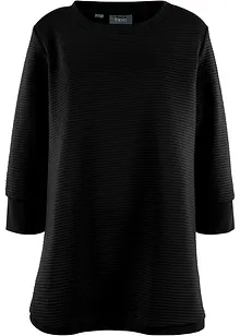 Lang sweatshirt-tunika med struktur i A-fasong, 3/4-lang arm, bonprix