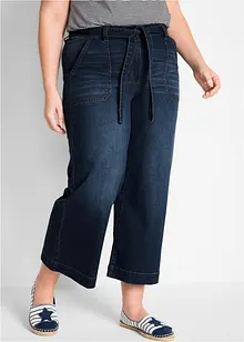 7/8-lang High Waist ultrasoft jeans med knytebelte, Loose Fit, bonprix