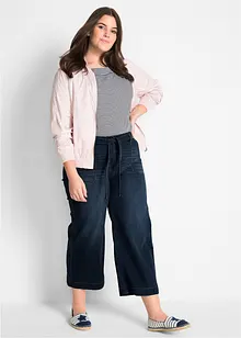 7/8-lang High Waist ultrasoft jeans med knytebelte, Loose Fit, bonprix