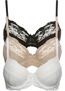 Spile-BH med delikate blonder (3-pack), bonprix