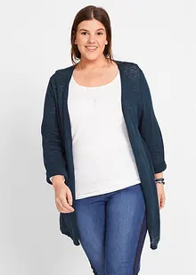 Cardigan i ren bomullsslub, bonprix