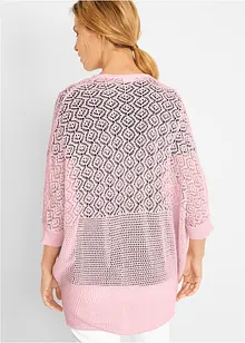 Lang cardigan med hullmønster, bonprix