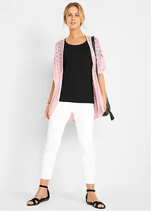 Lang cardigan med hullmønster, bonprix