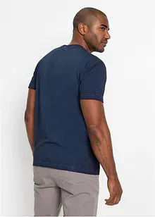 Kortermet Henley T-shirt i vasket optikk, bonprix