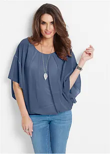 Chiffonbluse med topp under, bonprix