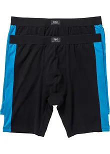 Boksershorts med bomull i ettersittende modell med lange ben (2-pack), bonprix