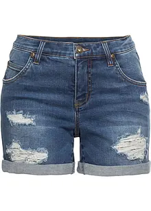 Jeans-shorts Mid Waist med destroy-effekt, bonprix