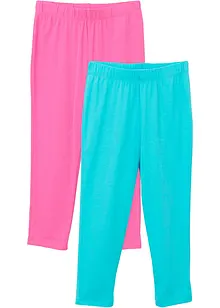 Caprileggings i økologisk bomull med stretch (2-pack), bonprix