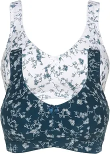 BH uten bøyle med økologisk bomull (2-pack), bonprix