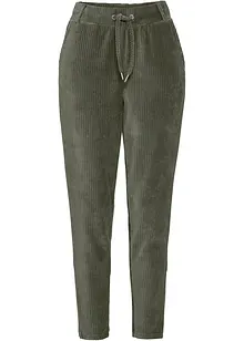 Bukse i kordfløyel-look med elastisk linning, bonprix