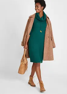 Strikket kjole med sjalskrage, bonprix