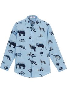 Trendy langermet skjorte med julemotiv. Slim Fit dypgrønn Trendy langermet skjorte med julemotiv. Slim Fit dypgrønn