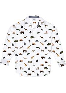 Trendy langermet skjorte med julemotiv. Slim Fit dypgrønn Trendy langermet skjorte med julemotiv. Slim Fit dypgrønn