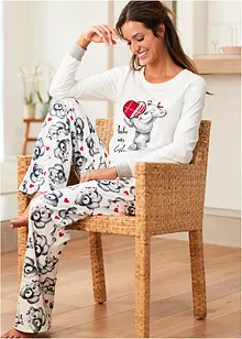 Pyjamas med flanellapplikasjon, bonprix