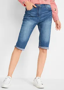 Jeans-bermuda med stretch og oppbrettet nederkant, bonprix