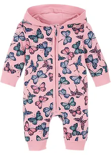 Sweat baby-jumpsuit med hette, økologisk bomul, bonprix