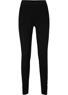 Bomull-leggings med bred komfortlinning og rynking, bonprix