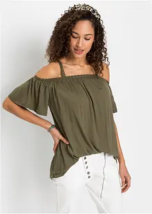 Cold shoulder-topp i myk viskose, bonprix